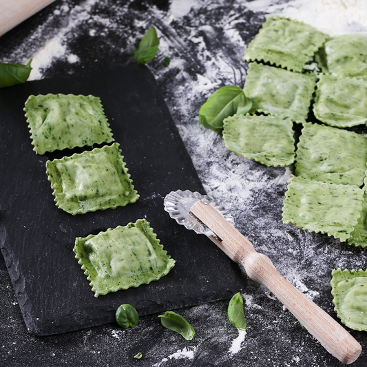 Homemade Vegan Spirulina Ravioli